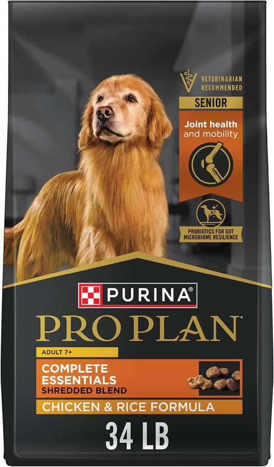 Purina Pro Plan Complete Essentials Senior Dry Dog Food, Chicken, 34 Lb Bag