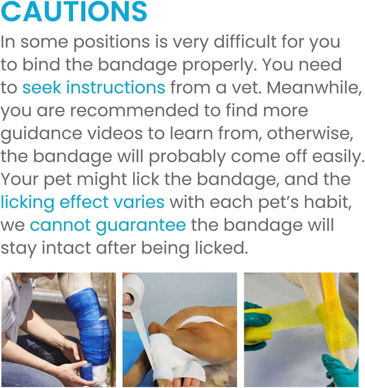 Wepet Pet Wrap, Self-Adhesive, Only Sticks to Itself, Non-Woven Tape for Dog Legs, Paws, Wounds, First Aid Cohesive Gauze for Horse, Cat, Bird, Animal, 6 Rolls, 2 Inch, Pawprints A