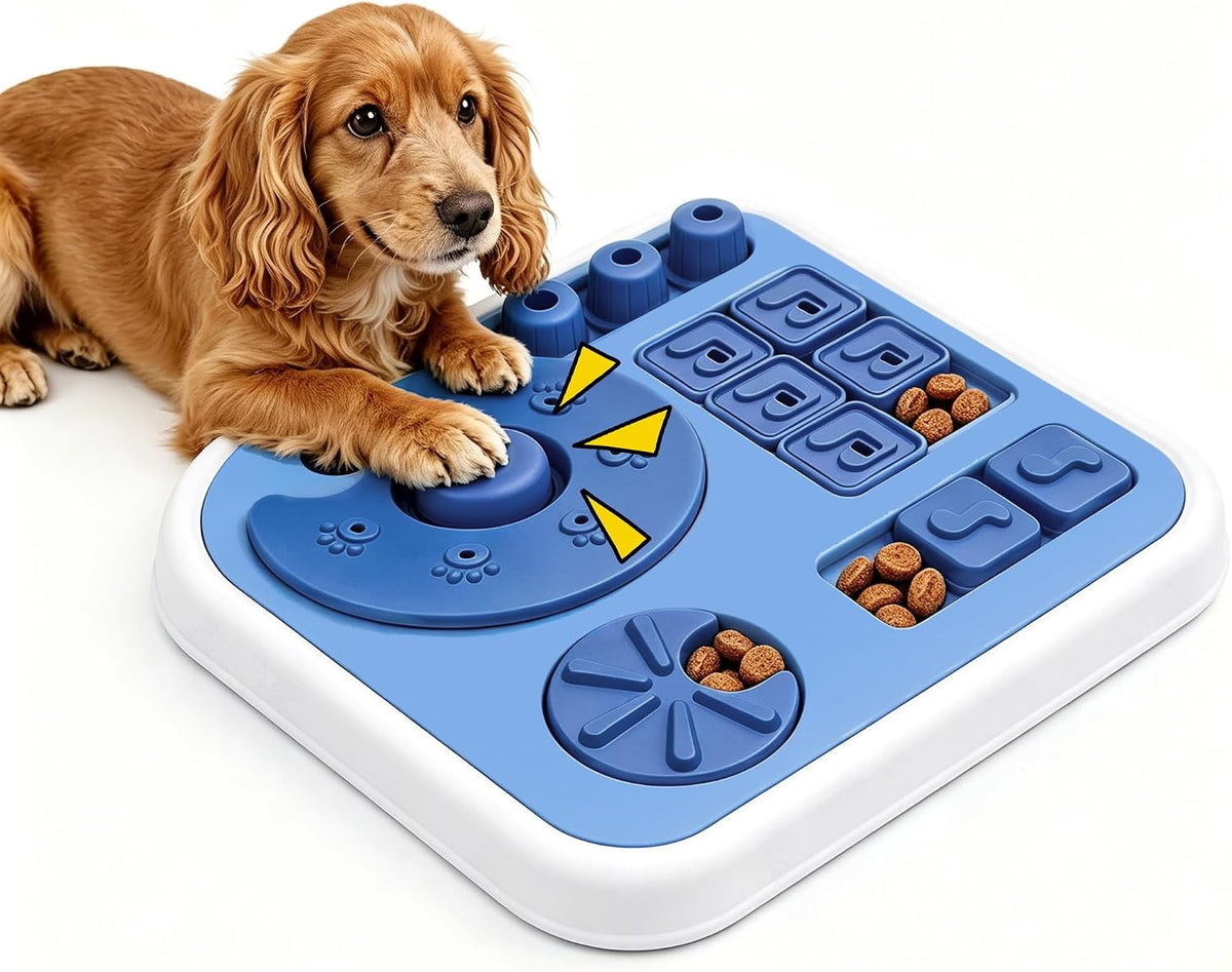 AZY 5-In-1 Dog Puzzle Toy with Squeaky Button for Small and Medium Dogs