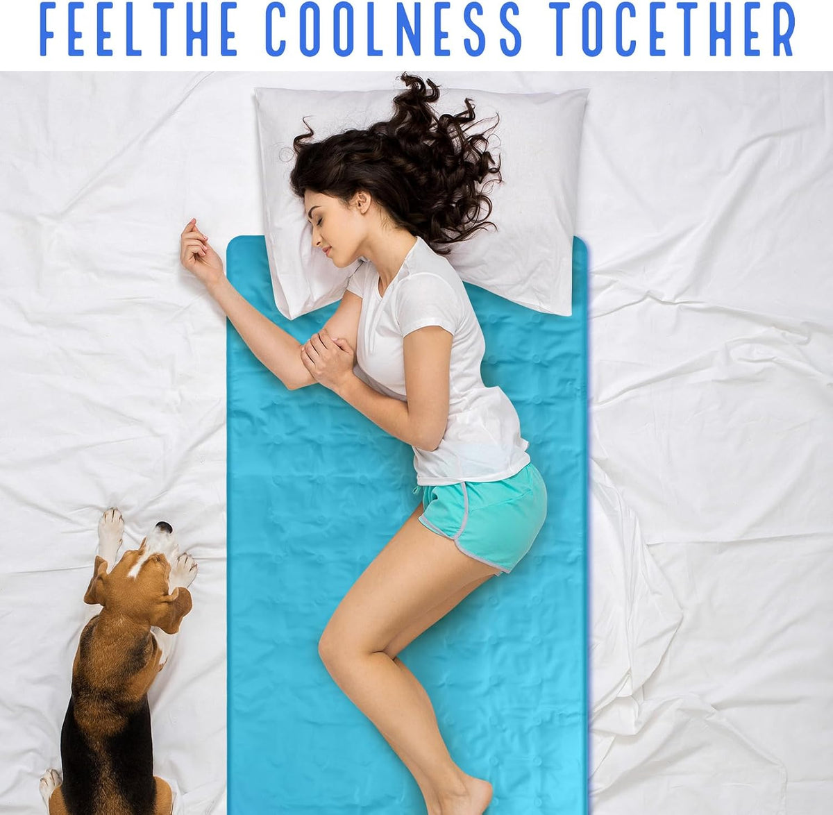 Drydiet Cooling Pad Mat for Bed,Gel,Plain,48 X 28 Inch,Light Blue