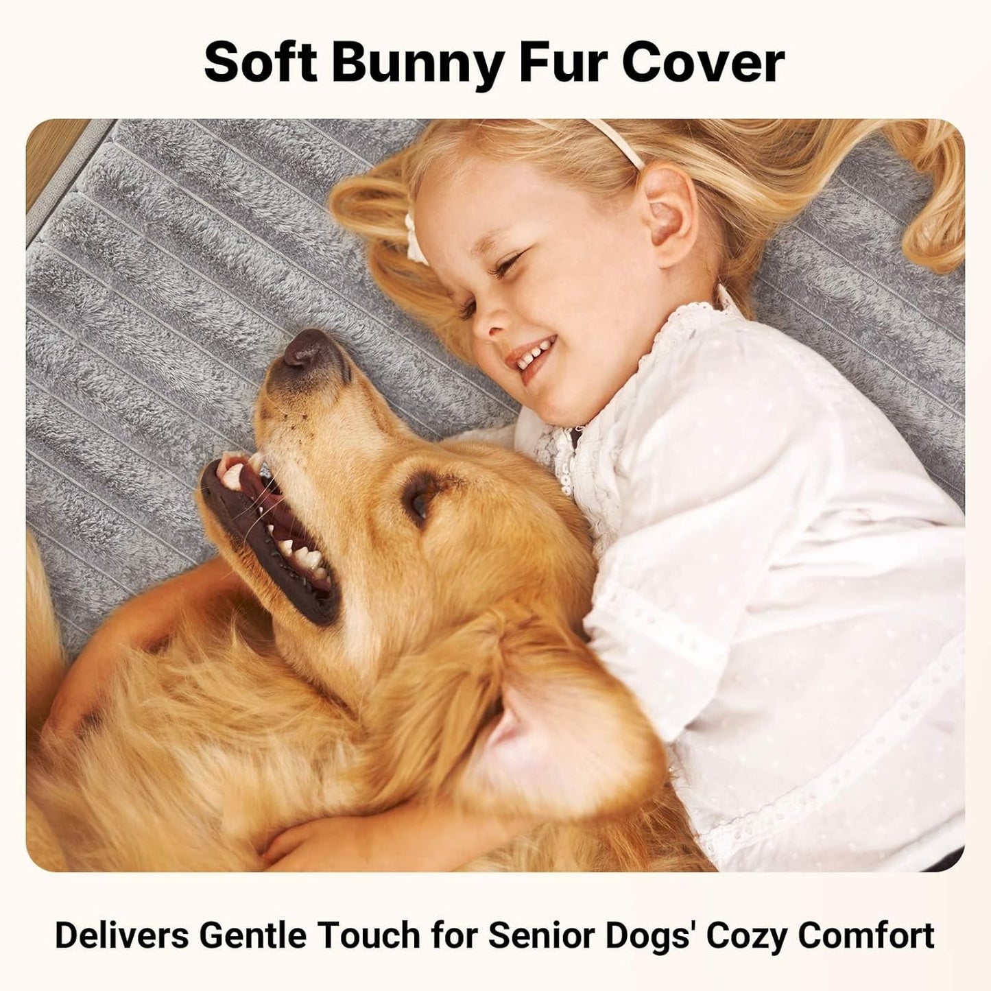 Veehoo Orthopedic Dog Bed for Large Senior Dogs, 7 Inch Thick XXL Memory Foam Dog Bed with L Shaped Bolsters, Orthopedic Pet Couch with Waterproof Liner & Removable Washable Cover, 52"X36"X7"
