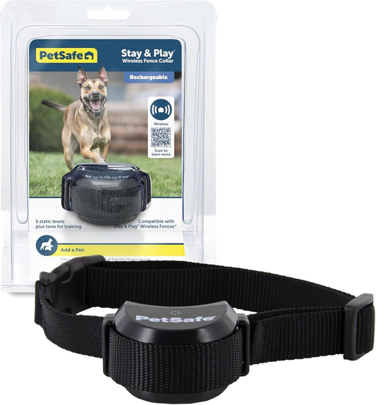 Petsafe Stay & Play Wireless Pet Fence Receiver Collar Only for Dogs and Cats, Waterproof and Rechargeable, Tone and Static Correction - from the Parent Company of INVISIBLE FENCE Brand