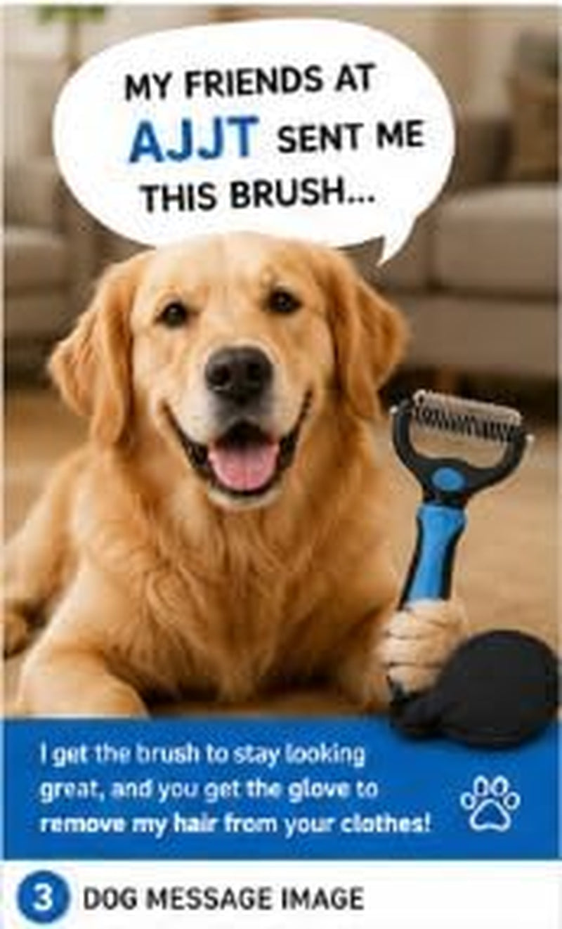Pet Grooming Brush & Pet Hair Remover Glove Bundle