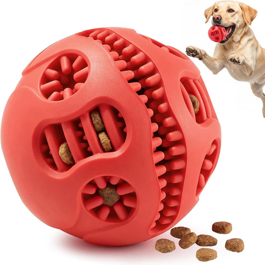 ZOMISIA Interactive Dog Chew Ball, Treat Dispensing Dog Teeth Cleaning Toy