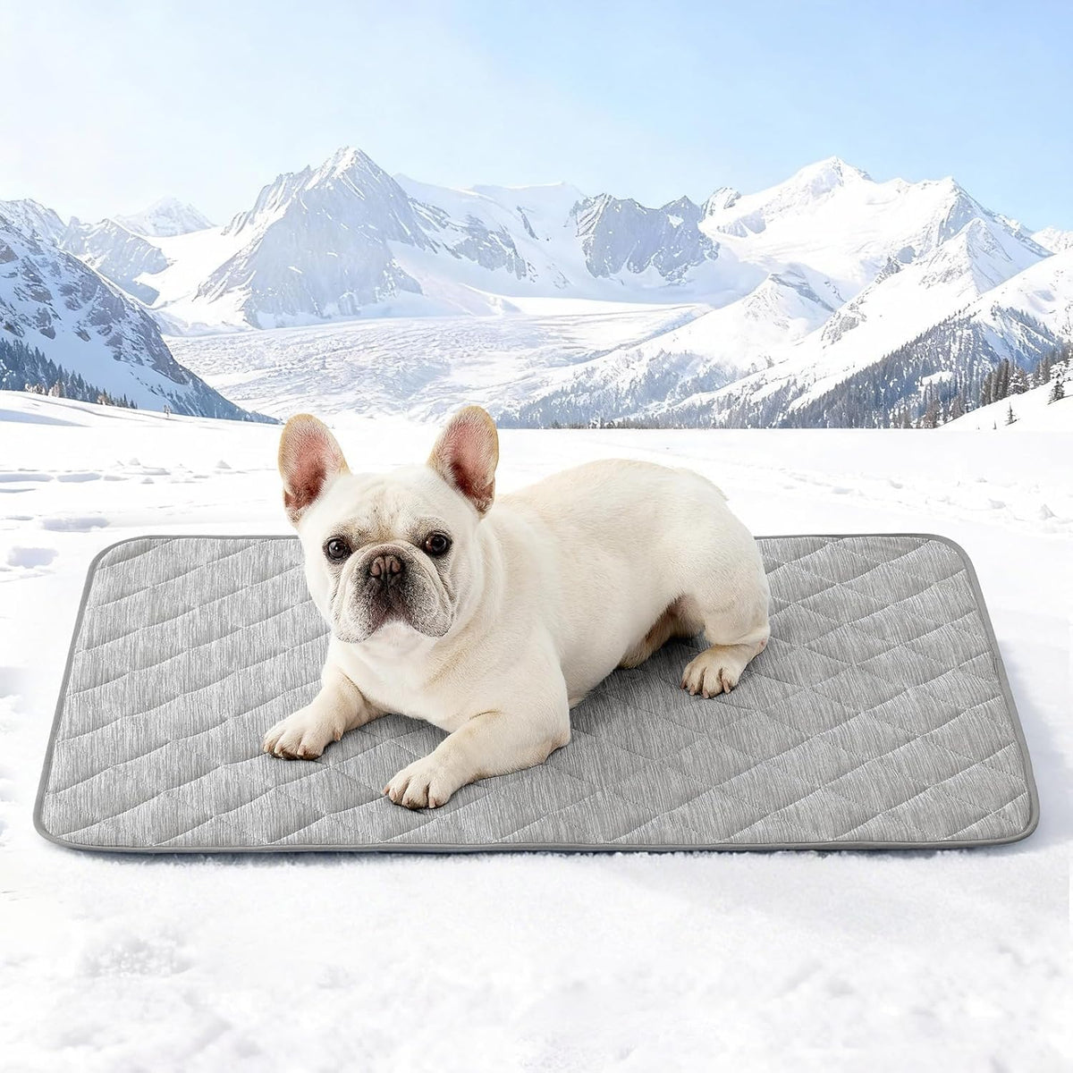 COZY KISS Dog Cooling Mat Q-Max>0.4, Waterproof Pet Bed Cover, Non-Slip Dog Bed Mat, Washable Cooling Pad for Small Dogs, Cats, Crate, Couch, Furniture Protector 27"X36"(Gray)