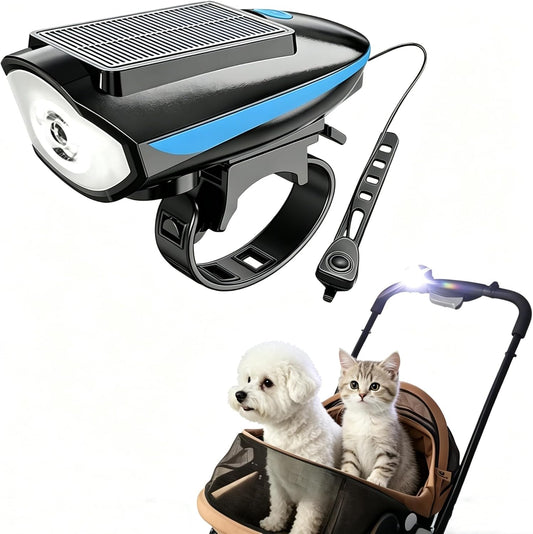 Pet Stroller Light with Horn,Ipx4 Waterproof Safety LED Lights for Dog Cat