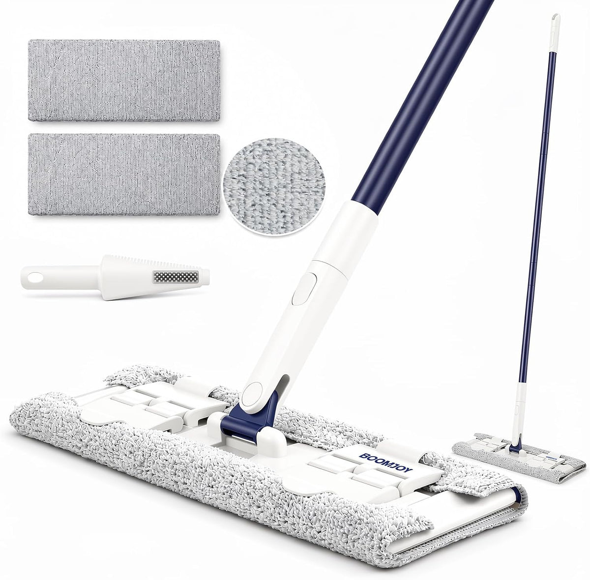 BOOMJOY Microfiber Mops for Floor Cleaning - Flat Mop for Hardwood Floors