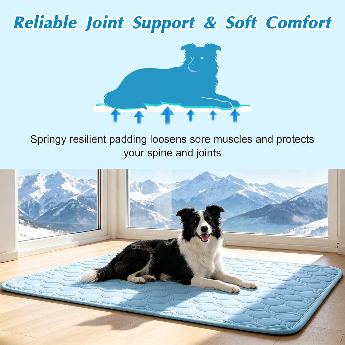 Self Cooling Arc-Chill Fabric, Non-Slip Pet Cooling Mat for Dogs Cats