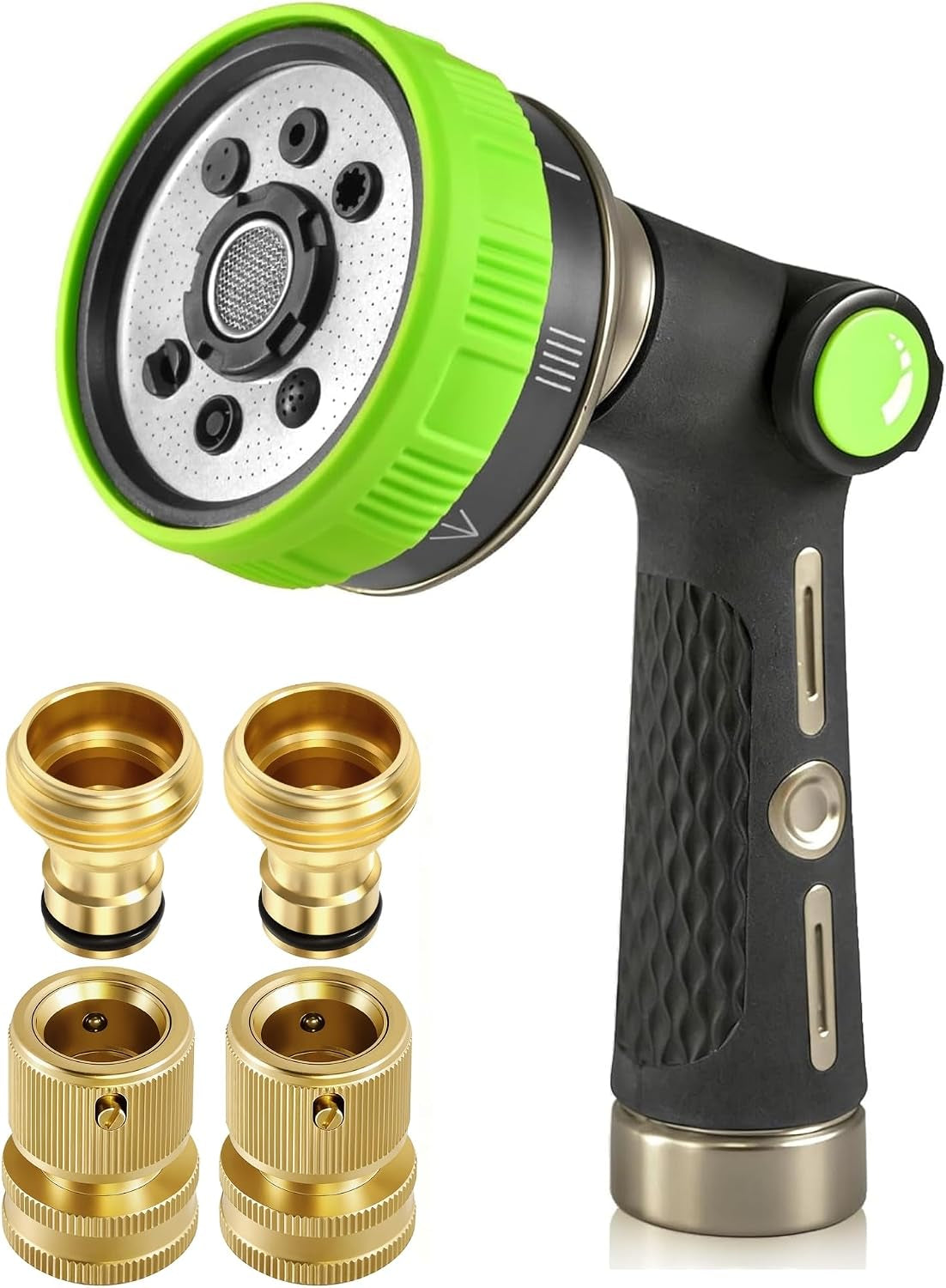 Rainpoint Heavy-Duty Hose Nozzle & Brass Quick Connect Kit