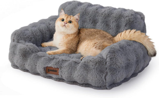 ZOMISIA Orthopedic Cat Couch Bed for Indoor Cats, Removable Washable Cover