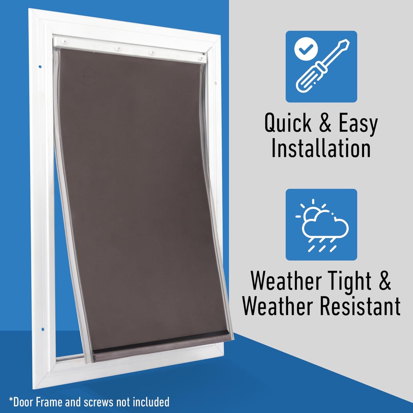 Evergreen Pet Supplies Dog Door Replacement Flaps - Compatible with Petsafe Freedom PAC11-11038 - Medium Brown 8.25" X 12.25" - Weather-Resistant Replacement Flap for Sliding Glass Inserts