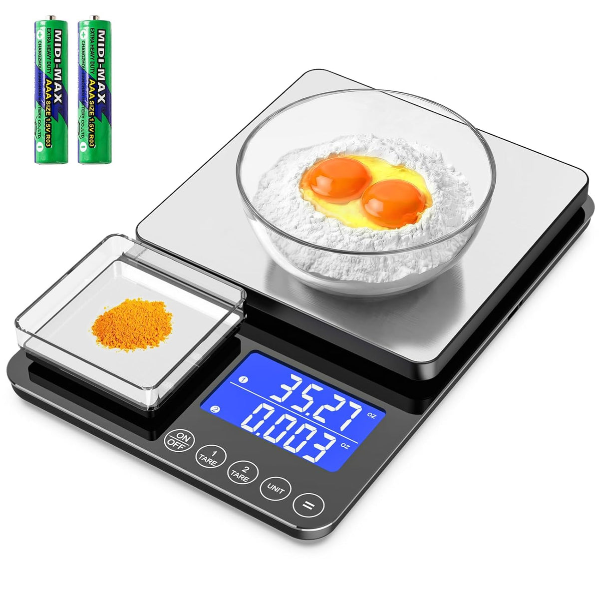 KKZ 0.001Oz/33Lb Kitchen Scale, Dual Platform Food Scale Grams and Ounces