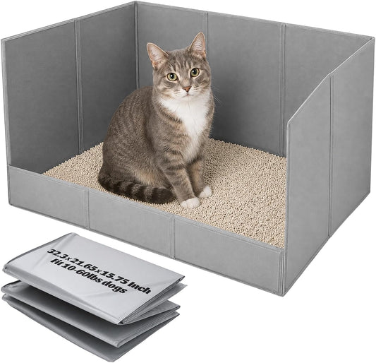YAYODS Dog Litter Box Indoor with Wall, 32"X22"X16"Large Dog Pee Pad Holder