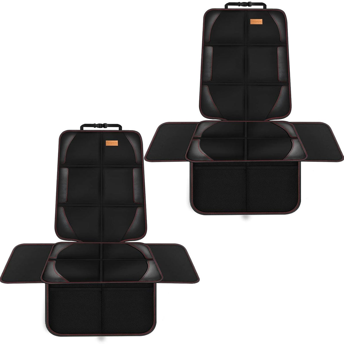 Bacgnyer Car Seat Protector, Waterproof 600D, 2 Pack, Black & Red Stitching