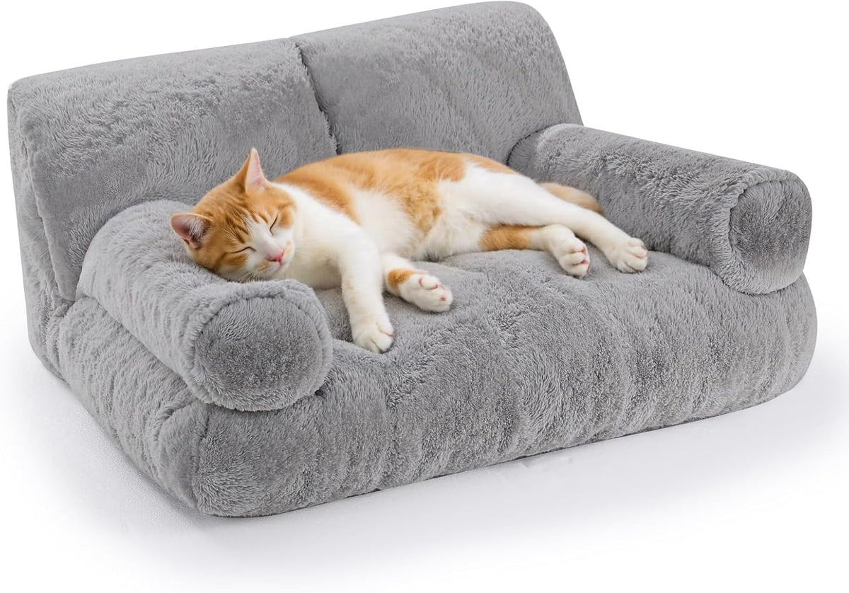 Gimars Large Cat Bed for Indoor Cats, Gray