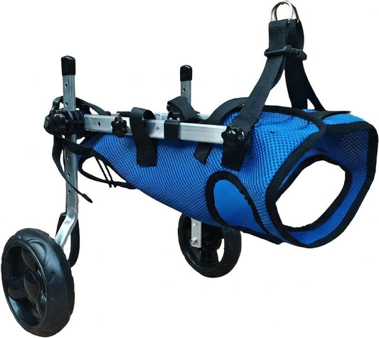 Adjustable Small Dog Wheelchair, Blue, S