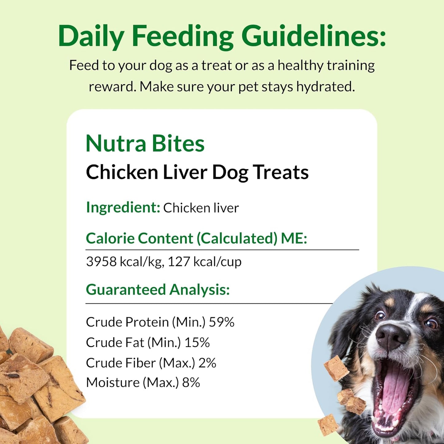 ULTIMATE PET NUTRITION Nutra Bites Freeze Dried Raw Single Ingredient Training Treats Food Topper for Dogs, 4 Ounces, Chicken Liver