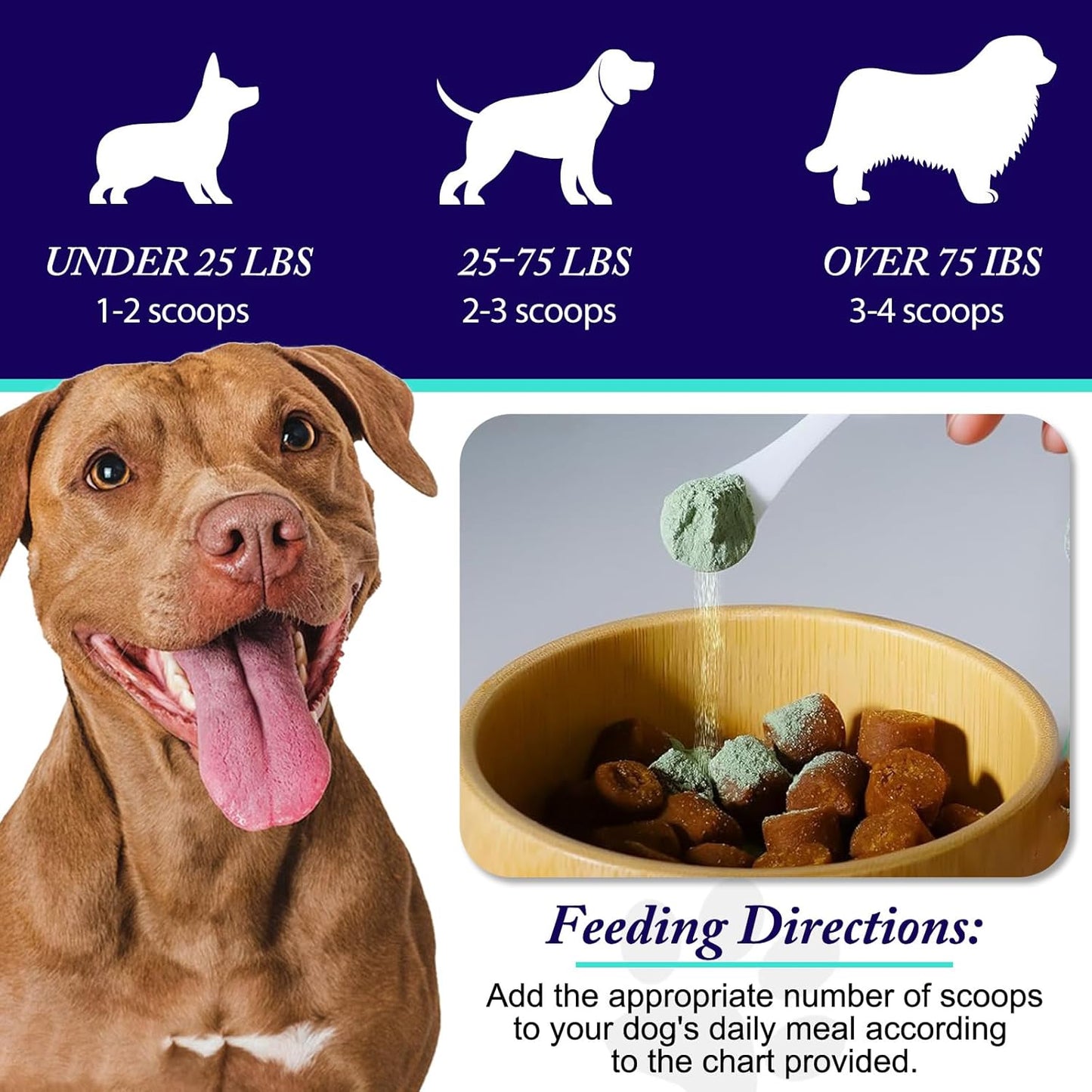 Dog Teeth Cleaning Powder - Dog Dental Powder - Dog Breath Freshener - Targets Tartar & Reduces Plaque & Bad Breath - Teeth Cleaning Made Easy Eliminate - Formulated for Small, Medium, Large Dogs
