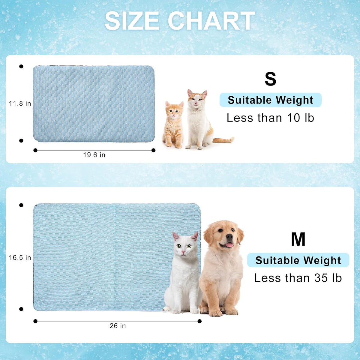 BEAUTYZOO Cooling Mat for Cats, Reversible Warm & Cooling Cat Bed,26" X 17"