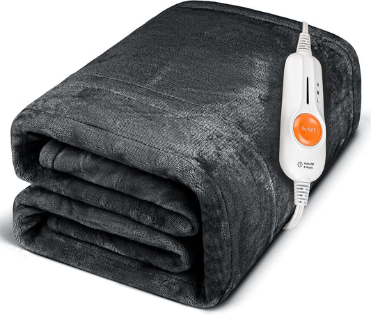 Gintao Heated Blanket Throw, Soft Double Flannel Electric Heating Blanket