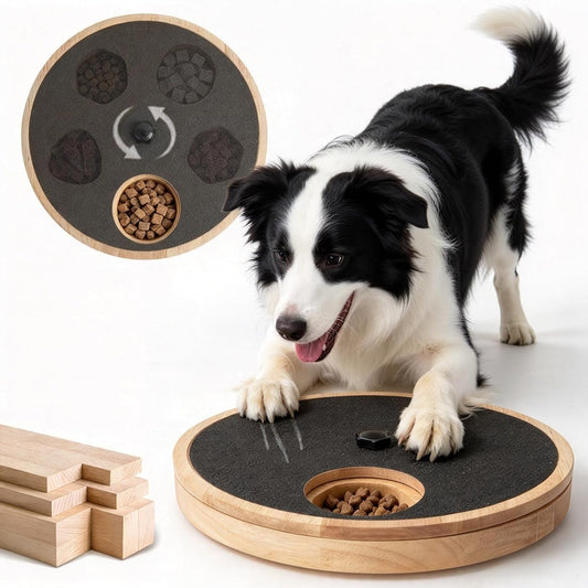 Zenflux Dog Scratch Board with Treat Box, Wooden Dog Scratch Pad for Nails