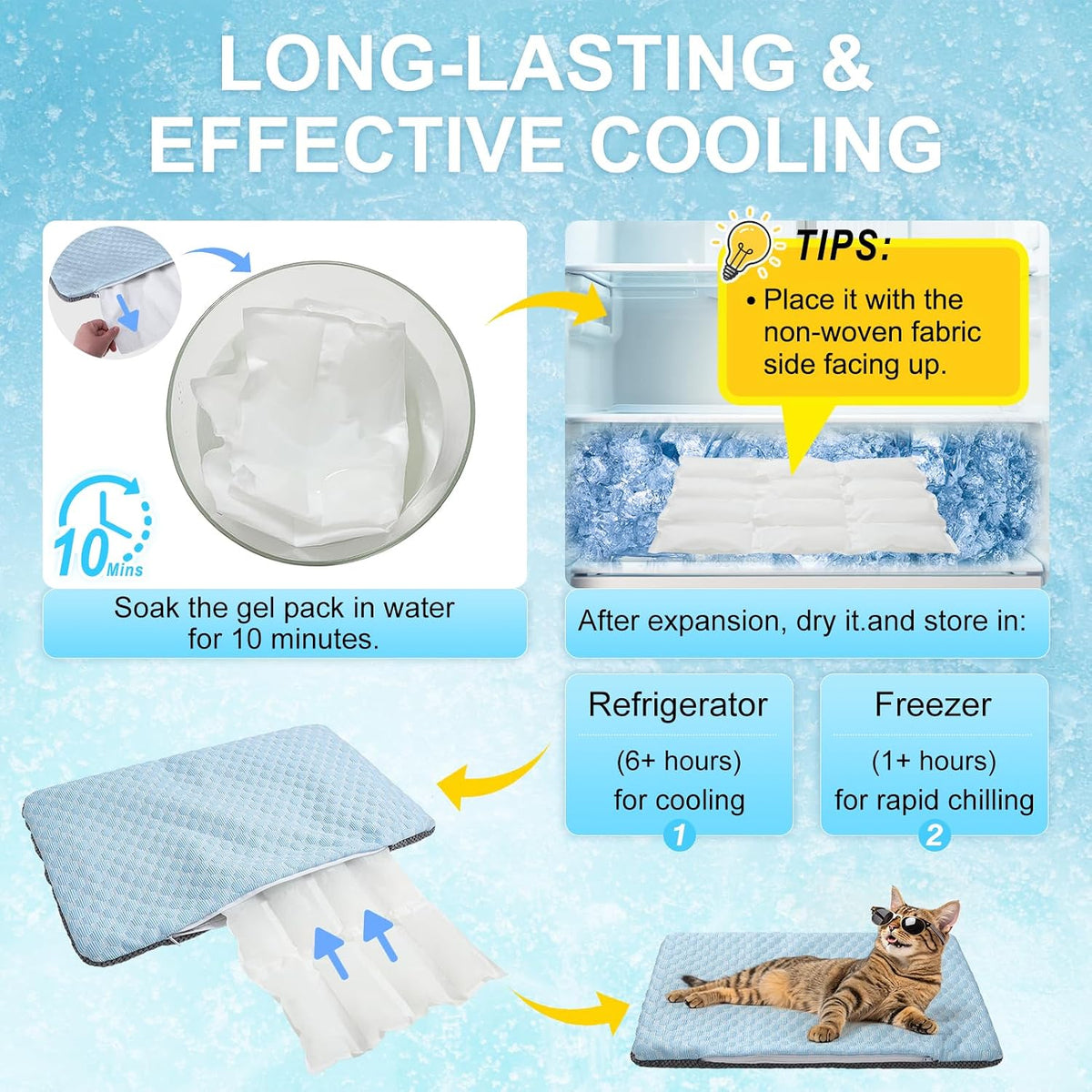 BEAUTYZOO Cooling Mat for Cats, Reversible Warm & Cooling Cat Bed,26" X 17"