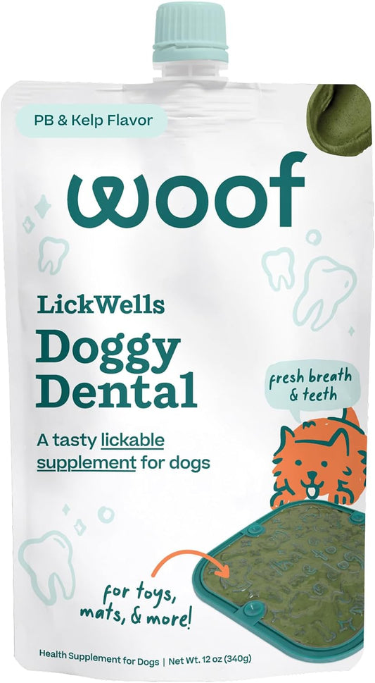 Woof Lickwells Doggy Dental Dog Lick Mat Spread, 12 Oz