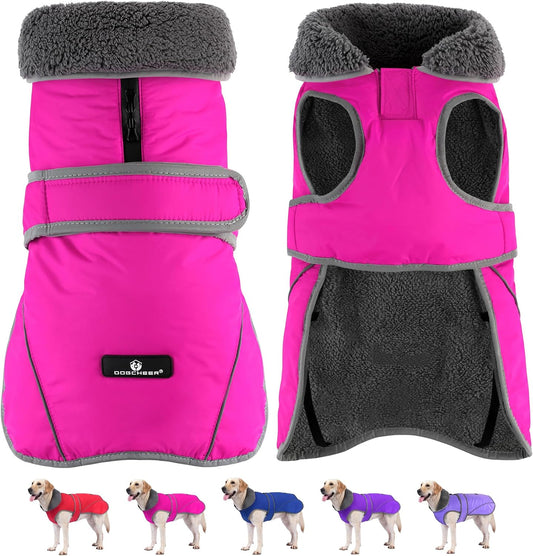 Dogcheer Dog Winter Coat, Waterproof Warm Dog Jacket with Adjustable Fit