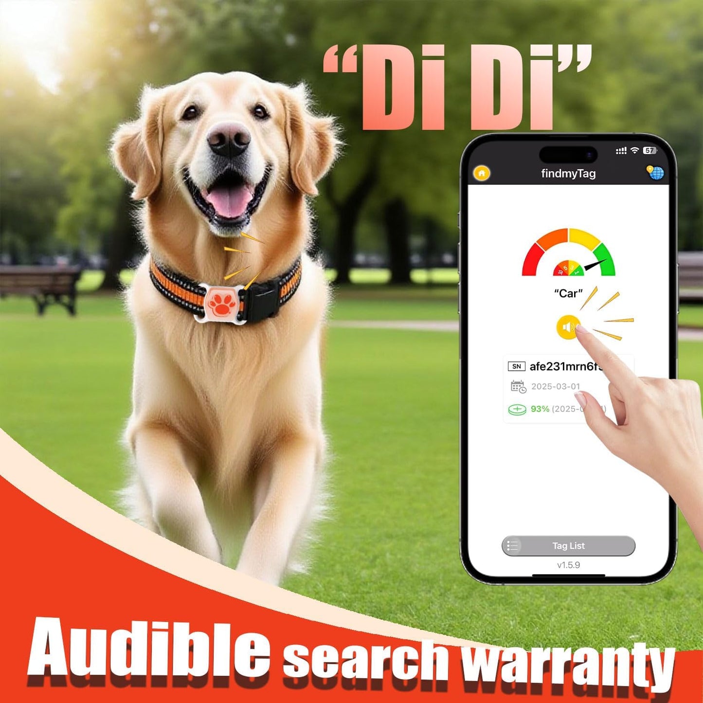GPS Tracker for Dogs & Cats - No Monthly Fee, Waterproof Real-Time Tracking Collar for Pets, Kids,Luggage & Assets | 367-Day Battery Life | Ios & Android Compatible | Anti-Lost Device
