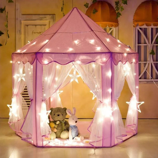 ORIAN Princess Tent for Girls, Kids Pink Play Tent, Ages 2–7, 55" X 53"