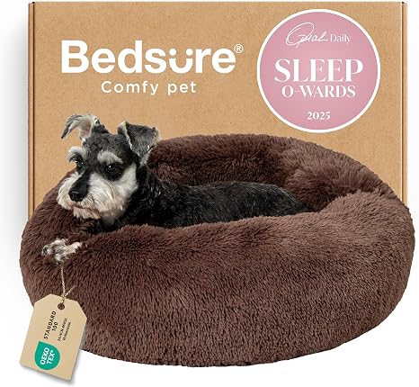 Calming Donut Dog Bed for Small Dogs, round Dog Bed for Medium & Large Dogs