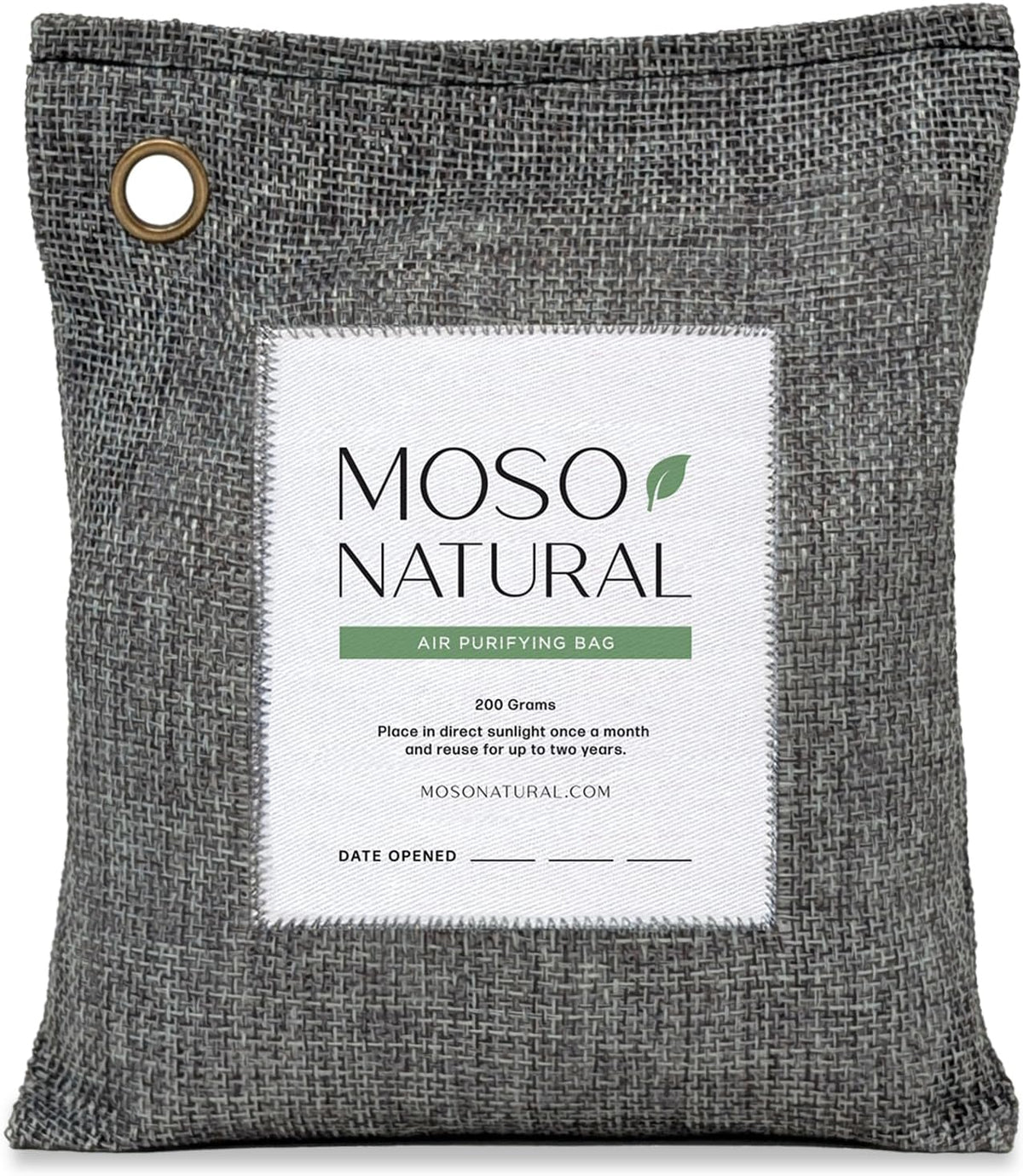 Moso Natural Air Purifying Bag 200G, Charcoal Odor Absorber, Car Odor Eliminator & Closet Deodorizer for Home & Pet, Lasts 2 Years, Unscented Bamboo Charcoal Bags, HGTV Editors' Pick