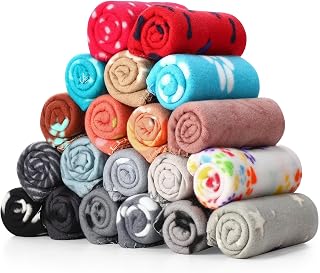 Eccliy 20 Pcs Puppy Blanket Fleece Pet Dog Throw, Mix, 28 X 24 Inch