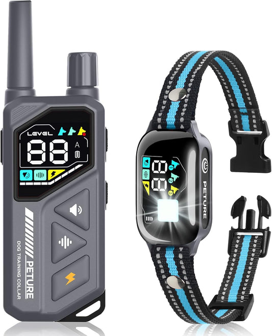 2 in 1 Shock Collar for Dogs 7-120Lbs, Automatic Bark Collar with Remote Control, 3300Ft IPX7 Waterproof E Collar for Large Medium Small Dogs with Beep (1-9), Vibration(1-16), Safe Shock(1-99)