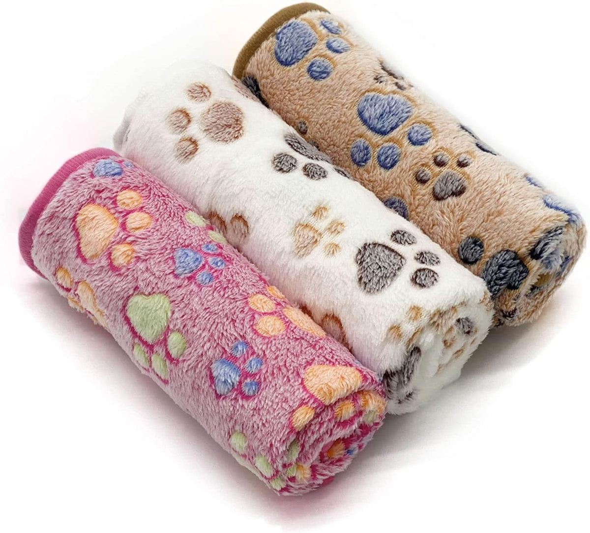 SORKUT 1 Pack 3 Small Dog Blanket Fleece Throw for Puppy Cat Paw,23"X15"