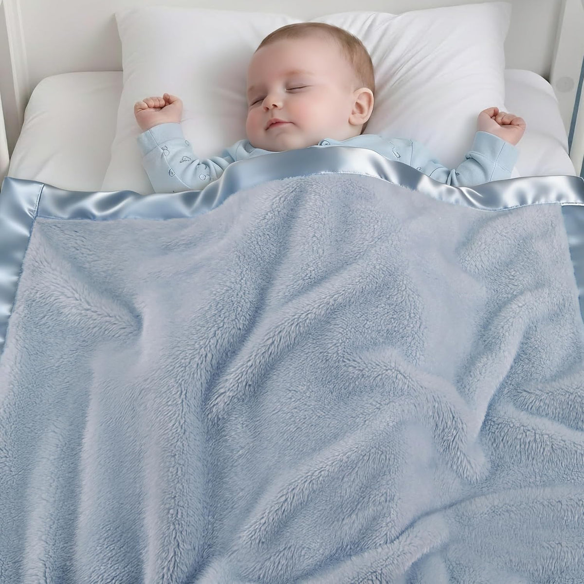 Pro Goleem Fleece Baby Blanket with 2 Inch Satin Trim Soft Plush Blanket for Boys and Girls for Babies Purple 30''X40''