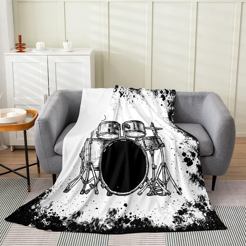 Jejeloiu Drum Kit Tie Bed Blanket Twin 60" X80 Teens All Season