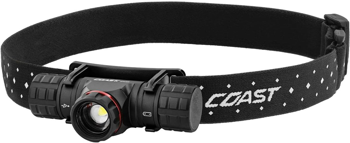 Coast XPH30R 1200 Lumen USB-C Rechargeable Headlamp with Twist Focus Beam and Magnetic Base, 4.37 Oz. - Black