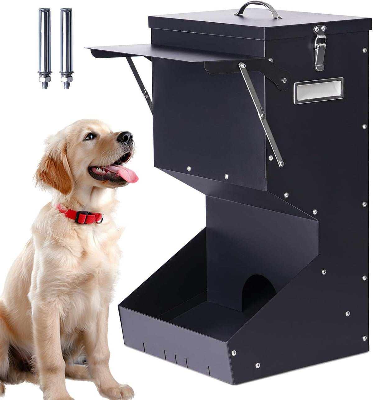 Outdoor Automatic Dog Feeder Large Breed 25 Lbs Gravity Dog Feeder