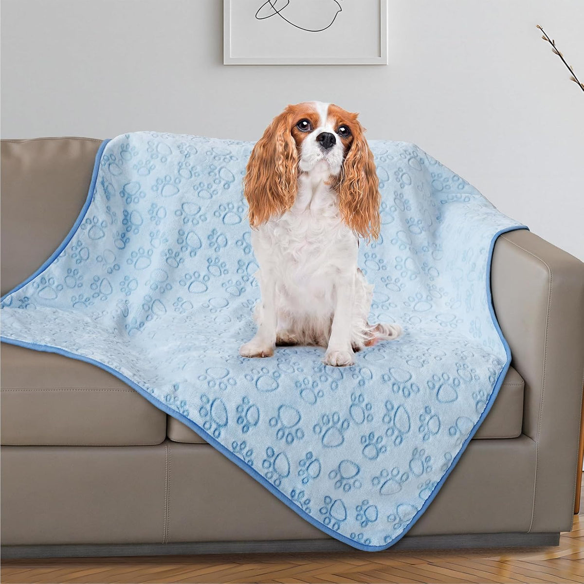Stuffed Dog Blanket, Blue Premium Soft Throw Flannel Fleece Blanket for Medium Small Dogs, Pet Puppy Blankets for Kitten Cat, Christmas Pet Gift for Bed Cover, Couch, Crate(24X32 Inch (Pack of 1))