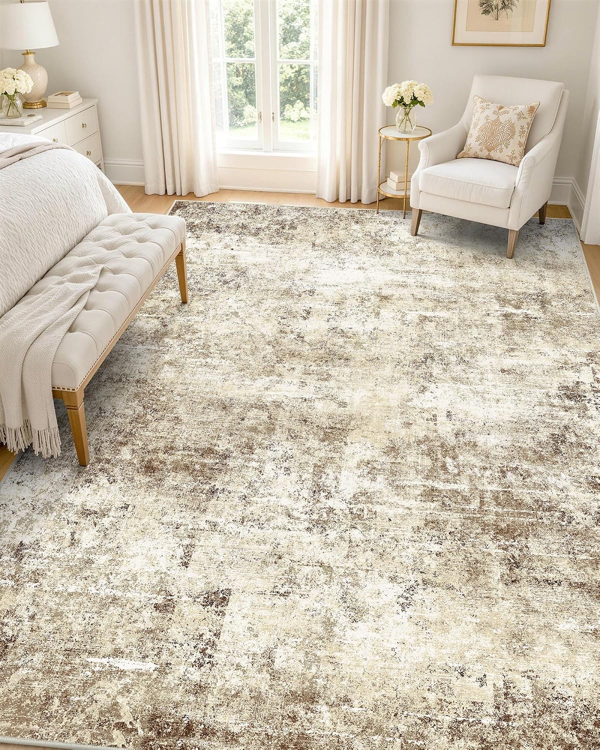 OLANLY 5X7 Washable Area Rug, Soft Non Slip Carpet for Bedroom Living Room