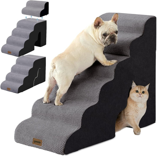 ZOMISIA Dog Stairs for High Beds with Tunnel, 29" H 6 Steps for Large Dog
