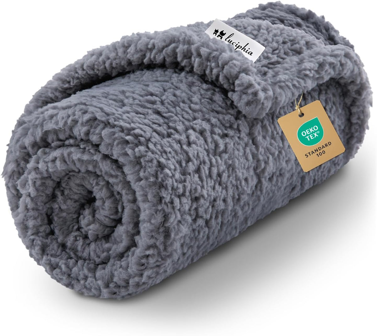 Luciphia Premium Fleece Pet Blanket for Small Medium Dogs Puppy Soft Sherpa Calming Cat Throw Blankets(Beige,41X31 Inches)