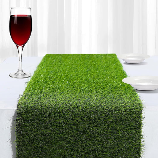 13X36 in Artificial Grass Table Runner for Indoor & Outdoor Decor