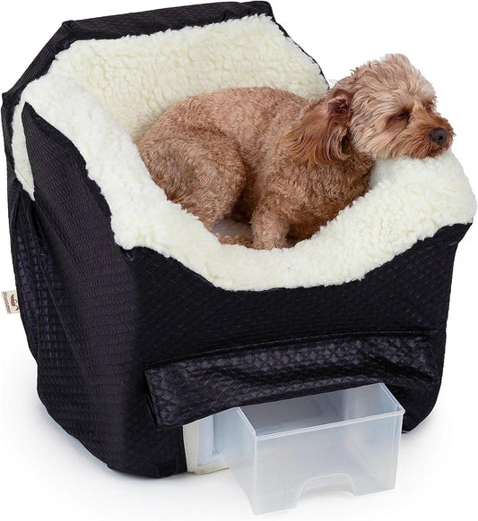 Dog Car Seat for Small Dogs, Elevated Booster Seat with Leash
