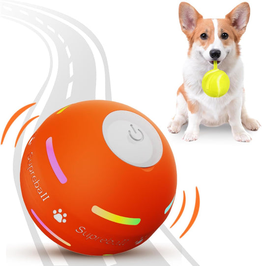 Petdroid Interactive Dog Toys Dog Ball, [Newly Upgraded] Durable Motion Activated Automatic Rolling Ball Toys For/Small/Medium/Large Dogs,Usb Rechargeable(Orange)