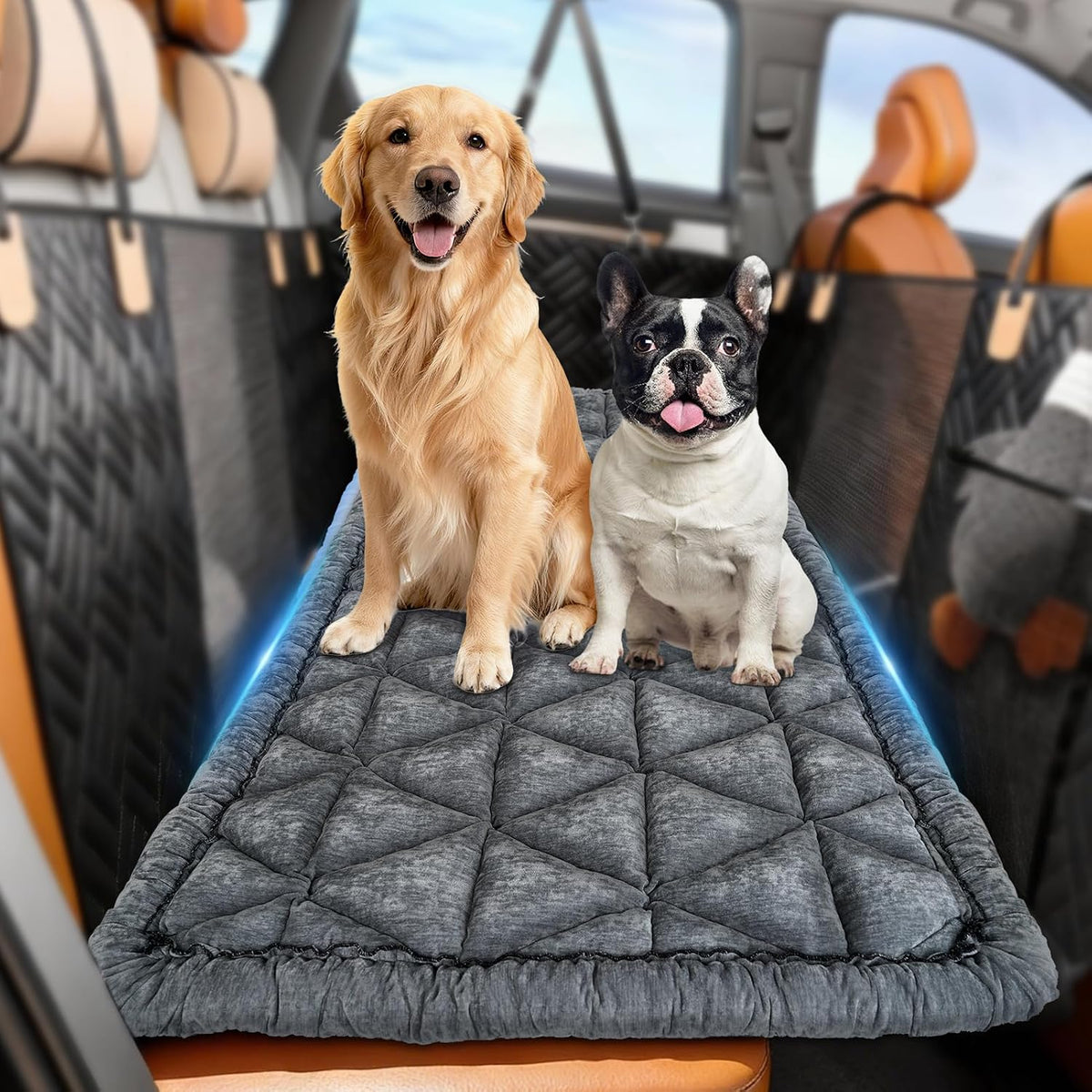 Dog Car Bed, Non-Slip Dog Seat Cover | Universal Back Seat Protector