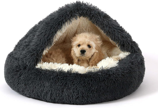 NOYAL Hooded Donut Bed, Calming Cave for Cats & Small Dogs