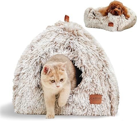 PETMAKER Cat House Indoor Bed with Removable Foam Cushion, Pink