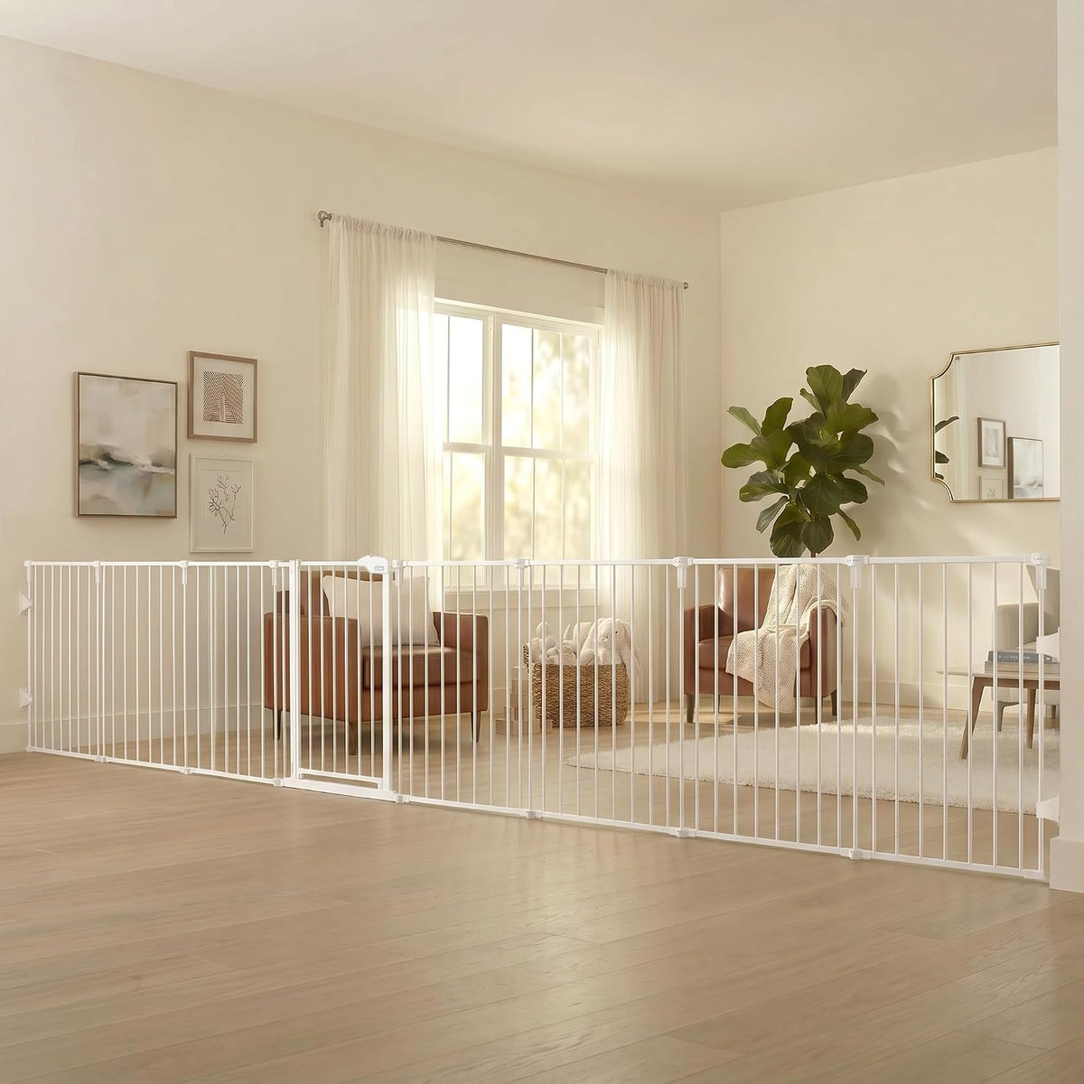Regalo Safety 24"-192" Metal 2-In-1 Super Wide Baby Gate & Play Yard